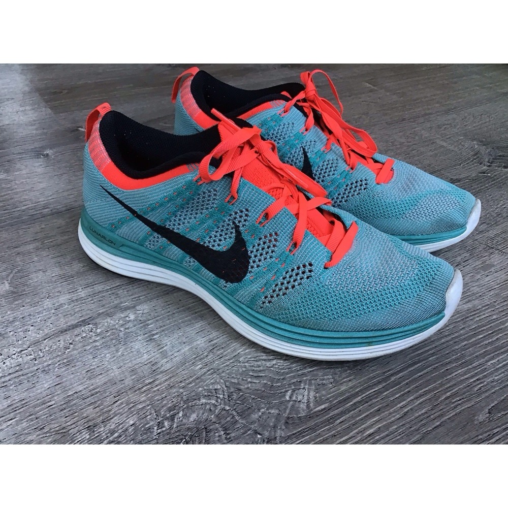 Nike Flyknit Lunar1 Sport Turquoise Pink Women's Sz 9.5 Running Shoes 554888-300